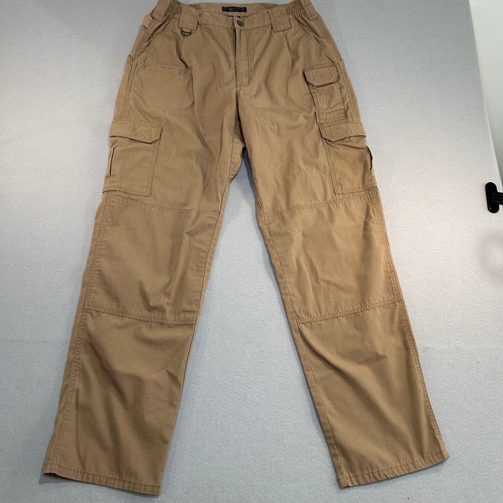 5.11 Tactical Cargo Pants Mens 34x34 Tan Ripstop Multi-Pocket Work Trousers